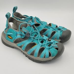 Keen Women Whisper Adjustable Sandal Size 7.5 Teal Gray Waterproof Hiking